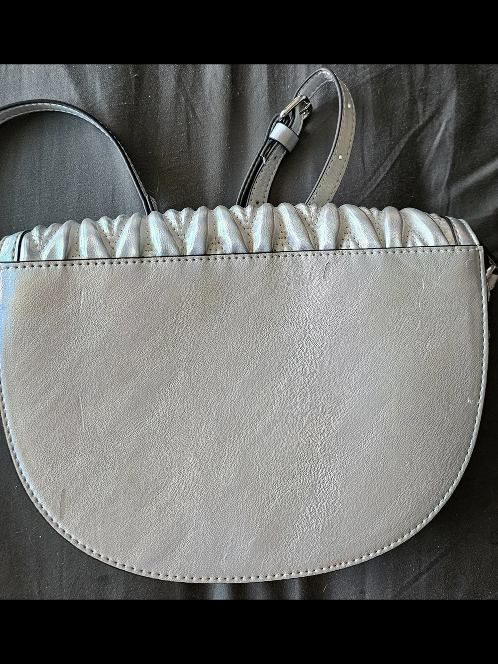 GUESS Iridescent Quilted Crossbody Bag in Silver - Picture 2 of 4